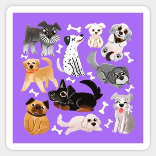 Dogs with bones pattern Sticker